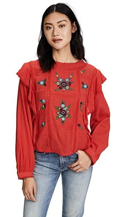 Shop Free People The Amy Top In Red