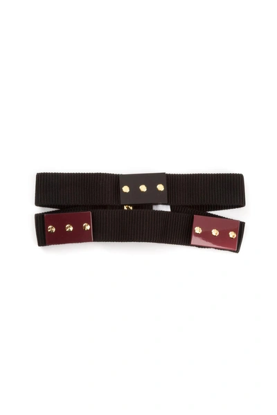 Shop Paolo Errico Elastic Belt In Black-bordeauxnero