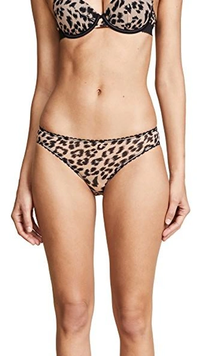 Shop Stella Mccartney Florence Fluttering Bikini Briefs In Flesh/black Leopard