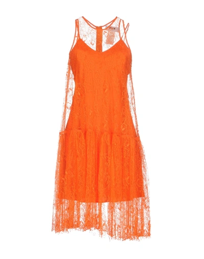 Shop Msgm Knee-length Dress In Orange