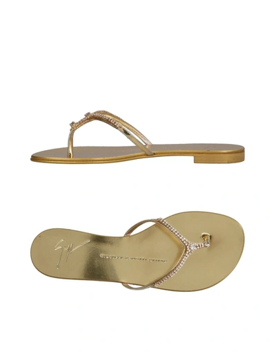 Shop Giuseppe Zanotti Toe Strap Sandals In Platinum