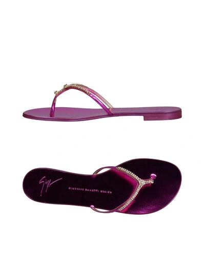 Shop Giuseppe Zanotti Toe Strap Sandals In Garnet