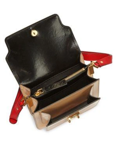 Shop Marni Trunk Leather Shoulder Bag In Black Dune