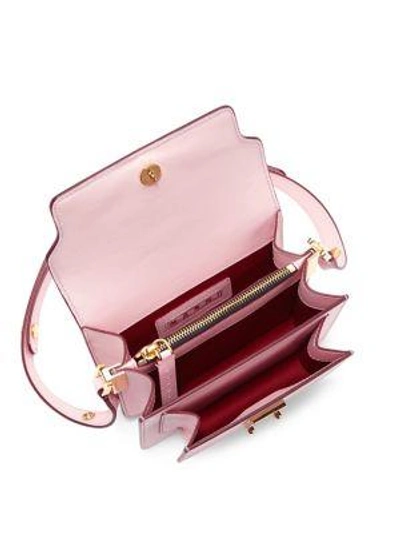 Shop Marni Trunk Leather Crossbody Bag In Cinder Rose