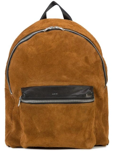 Shop Amiri Suede Backpack - Brown