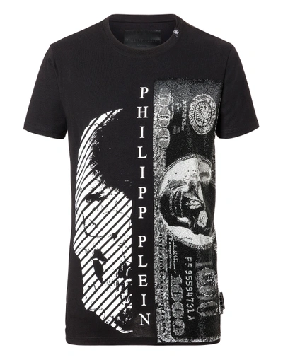 Shop Philipp Plein T-shirt Round Neck Ss "money"