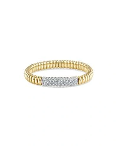 Shop Hulchi Belluni 18k Yellow Gold Tresore Pave Diamond Bracelet In White/gold