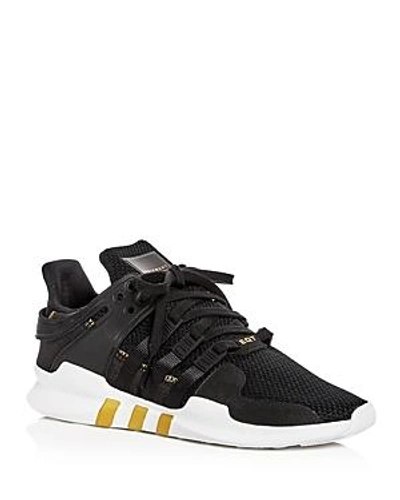 Shop Adidas Originals Women's Equipment Support Adv Knit Lace Up Sneakers In Black