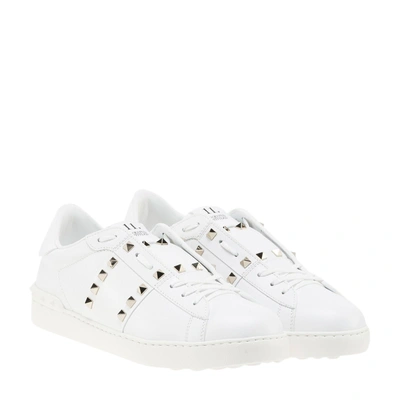 Shop Valentino Garavani Stud Sneakers In White