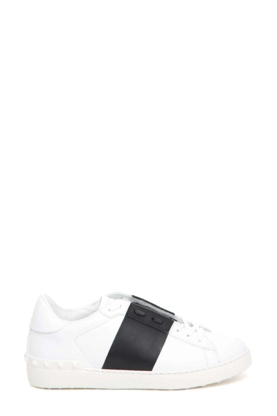 Shop Valentino Open Low-top Sneaker In Bianco-nero