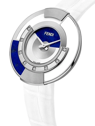 Shop Fendi Policromia Watch In White