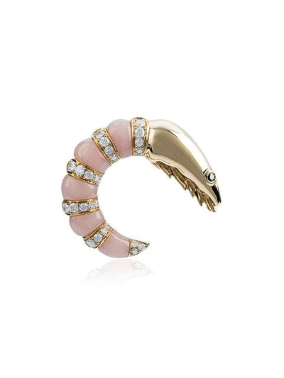 Shop Yvonne Léon Gold Diamond Shrimp Earring - Metallic