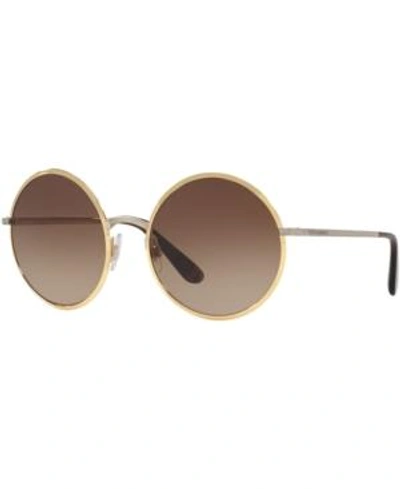 Shop Dolce & Gabbana Sunglasses, Dg2155 In Gold/brown Gradient