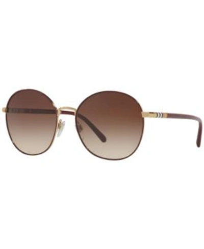 Shop Burberry Sunglasses, Be3094 In Gold/brown Gradient