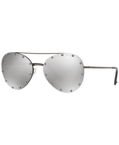 Shop Valentino Sunglasses, Va2013 In Grey/silver Mirror