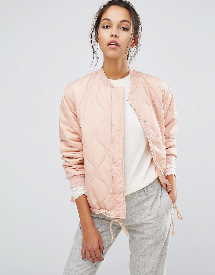 Suncoo Padded Bomber Jacket - Pink | ModeSens
