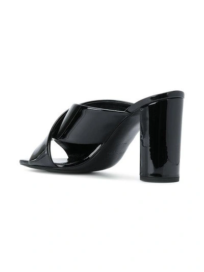 Shop Saint Laurent Loulou 95mm Crossover Sandals In Black