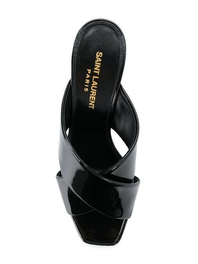 Shop Saint Laurent Loulou 95mm Crossover Sandals In Black