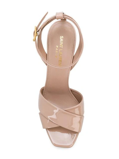 Shop Saint Laurent Farrah 80 Sandals In Neutrals