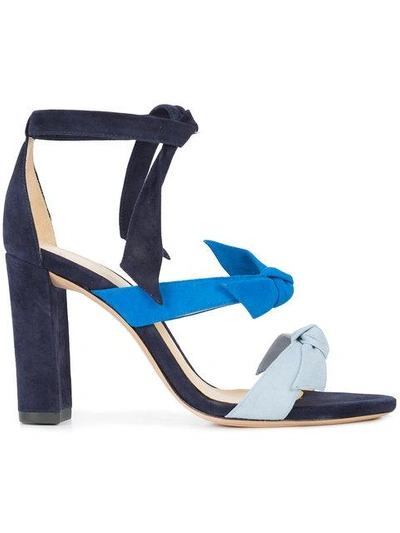 Shop Alexandre Birman Bow Detail Heeled Sandals In Blue