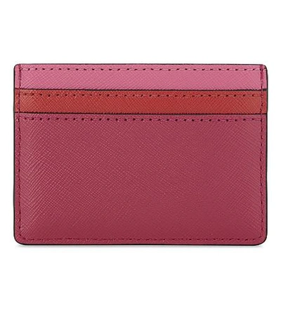 Shop Marc Jacobs Snapshot Saffiano Leather Card Holder In Hibiscus Multi
