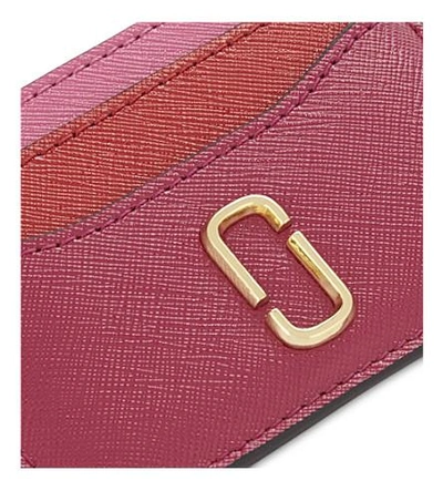 Shop Marc Jacobs Snapshot Saffiano Leather Card Holder In Hibiscus Multi