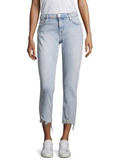 Elliott Current/elliott The Cropped Straight Jeans In With Punk Hem