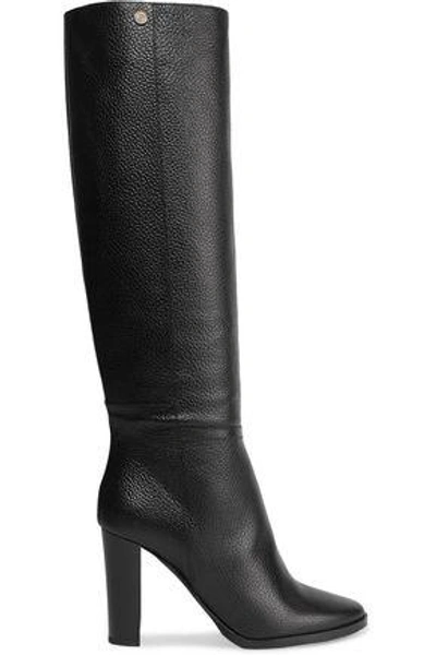 Shop Jimmy Choo Haywood 95 Pebbled-leather Knee Boots In Black