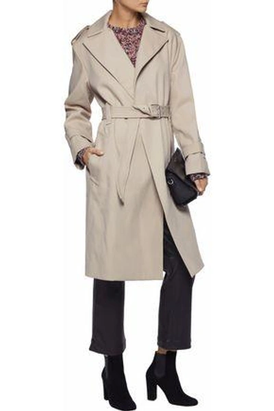 Shop Iro Woman Belted Cotton-twill Jacket Beige