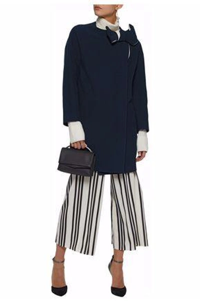 Shop Lanvin Woman Bow-embellished Cotton-blend Piqué Jacket Black