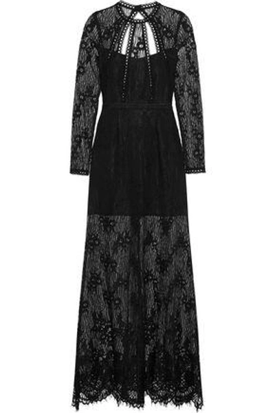 Shop Alexis Woman Nirav Open-back Guipure Lace Maxi Dress Black
