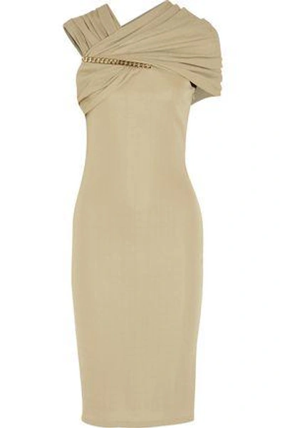 Shop Givenchy Woman Chain-embellished Dress In Beige Jersey Beige