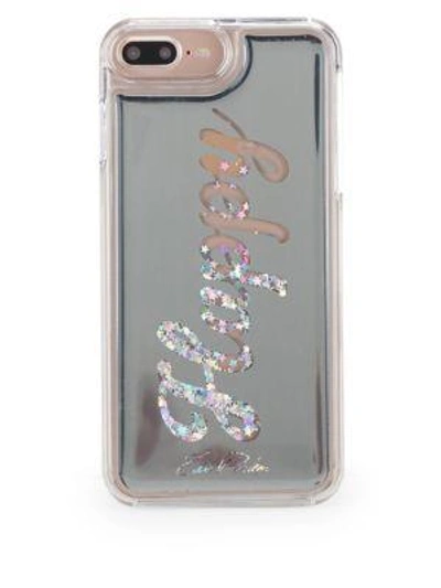 Shop Edie Parker Happy Floating Iphone 6/7 Plus Phone Case In Silver