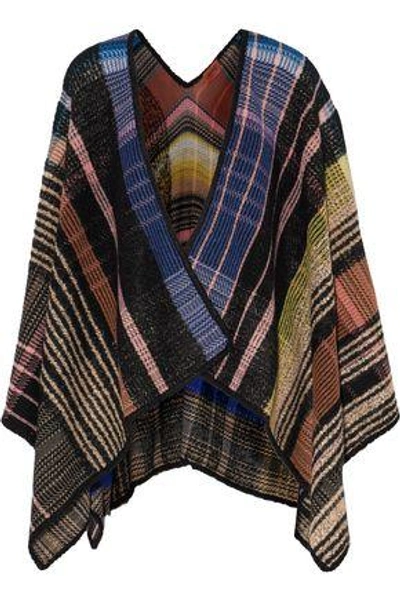 Shop Missoni Woman Checked Wool-blend Wrap Multicolor
