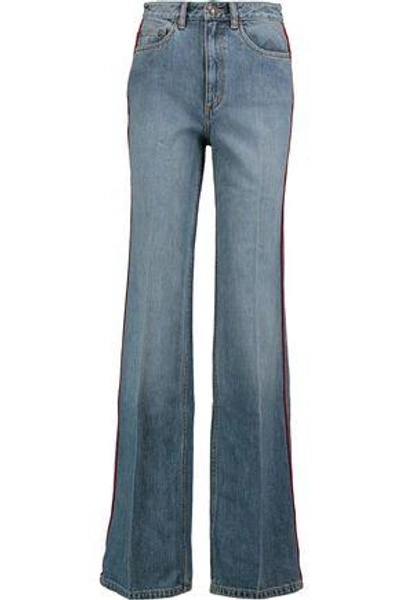 Shop Marc By Marc Jacobs Woman Faded High-rise Bootcut Jeans Mid Denim