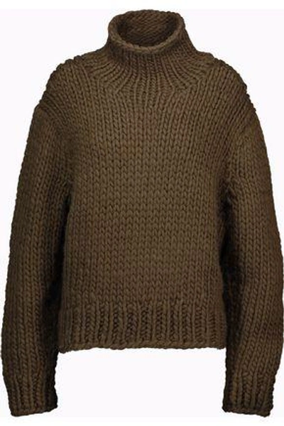 Shop Iro Woman Wool Turtleneck Sweater Army Green
