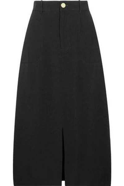 Shop Zimmermann Woman Lavish Crepe Midi Skirt Black