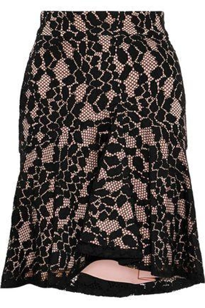 Shop Alexis Woman Braxten Ruffled Corded Lace Skirt Black