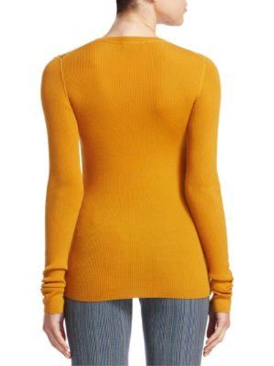 Shop Theory Mirzi Merino Wool Sweater In Papaya