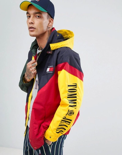 Tommy Jeans 90's Capsule Sailing Jacket Colorblock In Red/navy - Multi |  ModeSens