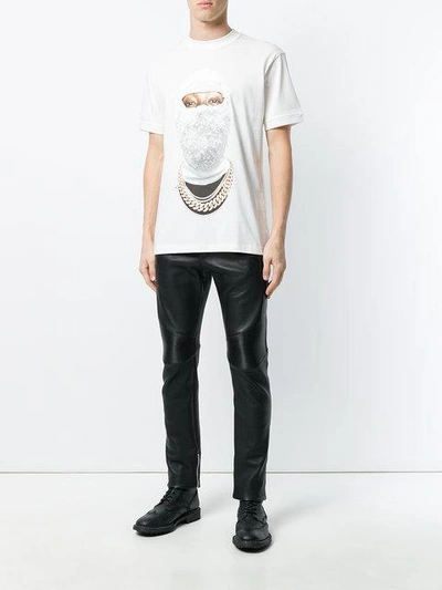 Shop Ih Nom Uh Nit Face Gold T-shirt - White