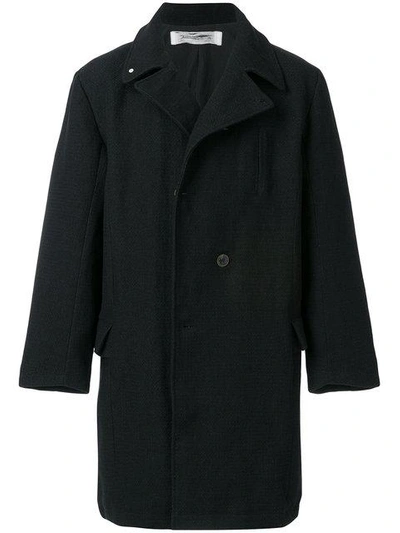 Shop Individual Sentiments Oversized Double Breasted Coat In Black