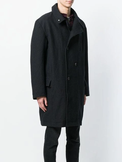 Shop Individual Sentiments Oversized Double Breasted Coat In Black