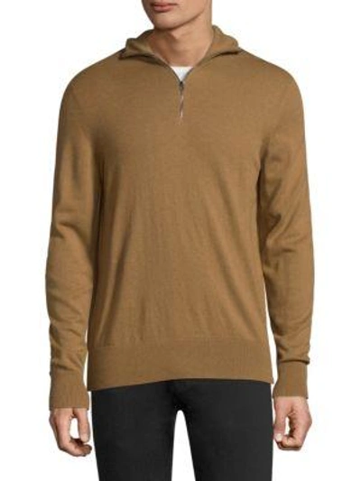 Shop Burberry Rawlins Half Zip Sweater In Grey