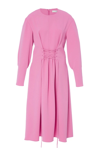 Shop Tibi Laceup Corset Dress In Pink