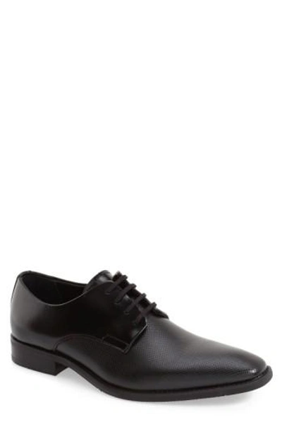 Shop Calvin Klein 'ramses' Plain Toe Derby In Black Leather