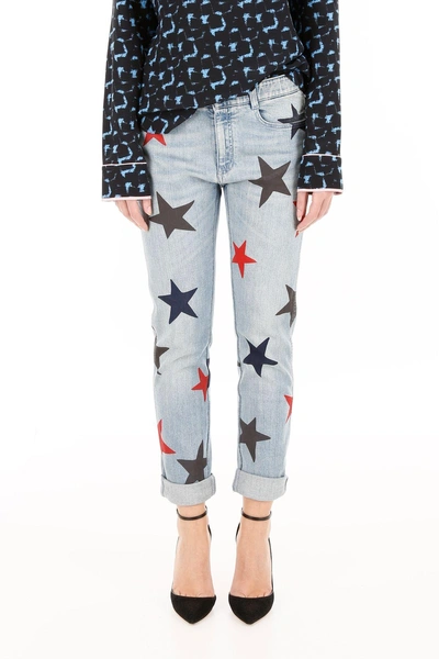Shop Stella Mccartney Multicolor Star Print Jeans In Classic Blue