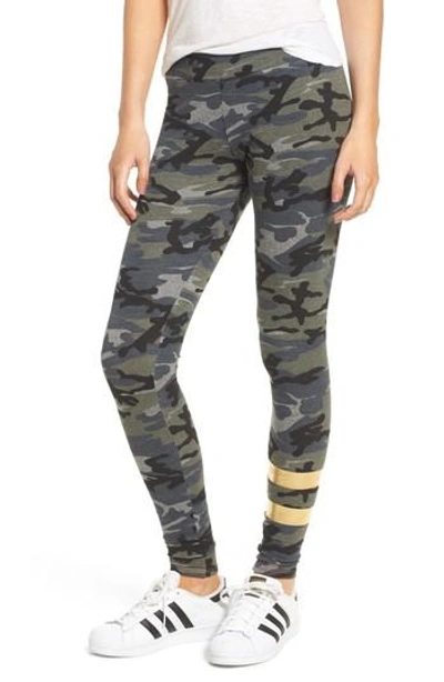 Shop Sundry Foil Stripe Yoga Pants In Heather Grey