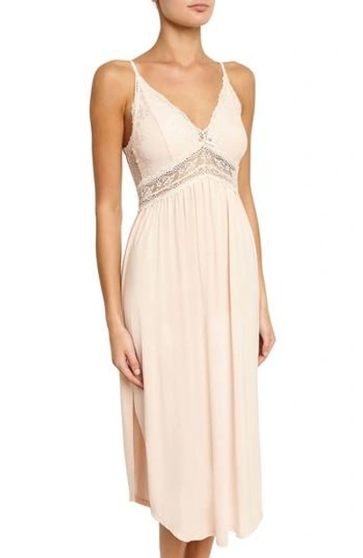 Shop Eberjey 'colette' Nightgown In Pale Dogwood