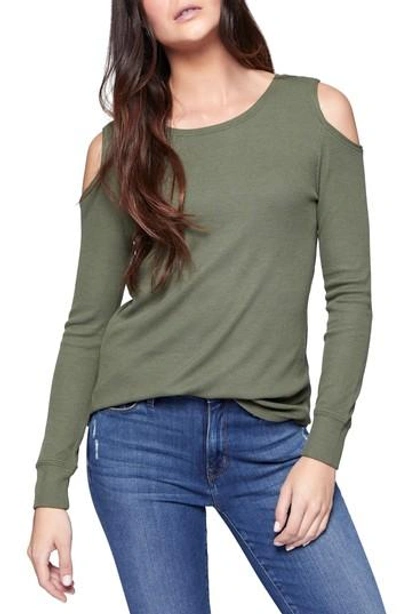 Shop Sanctuary Bowery Cold Shoulder Thermal Tee In Fatigue